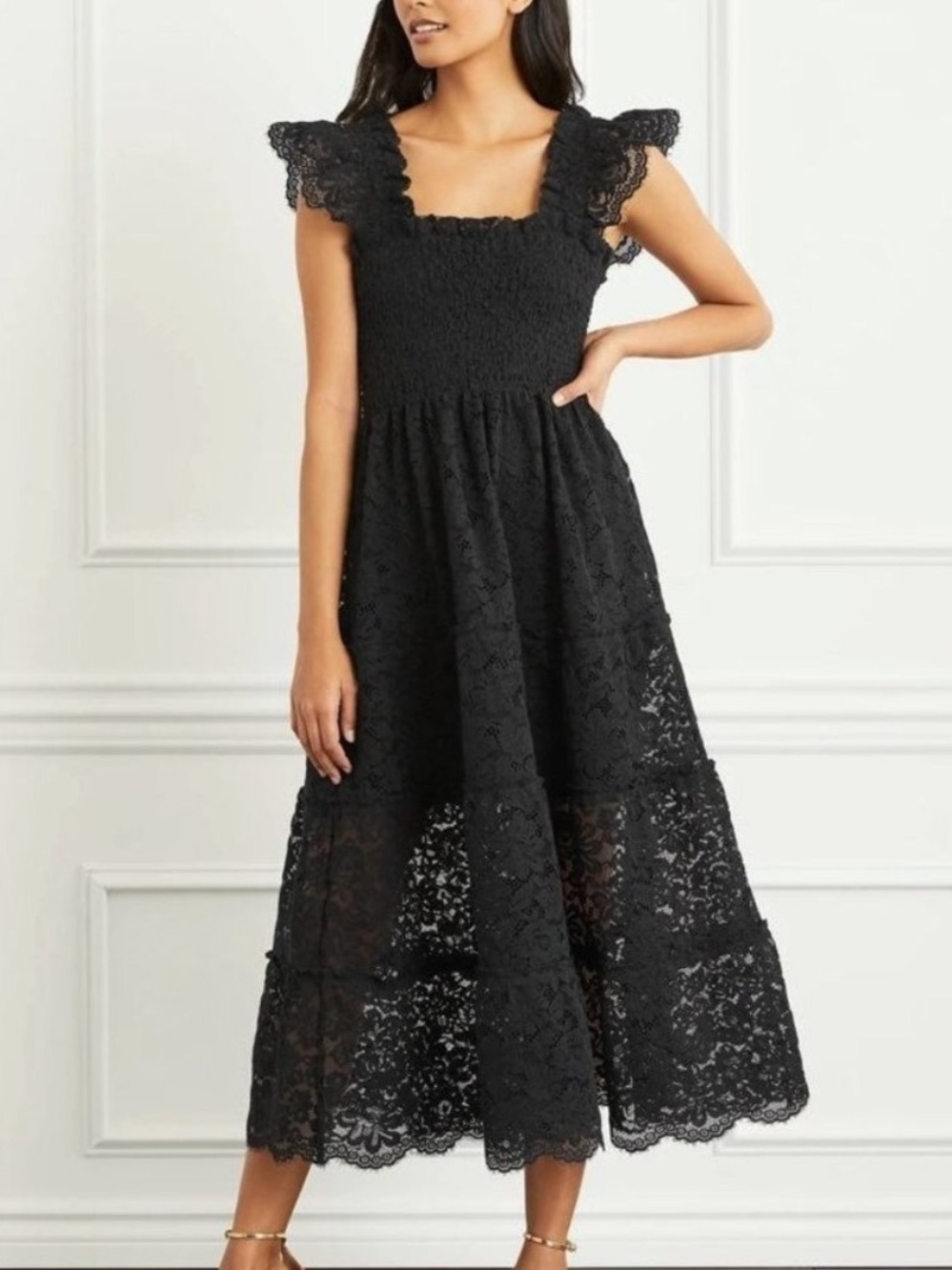 Hill House Dress Lace Ellie Nap Sheer Collector’s Edition Midi Black Size XS